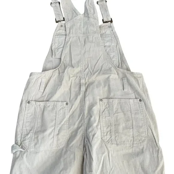 VTG Y2K No Boundaries Cream Baggy Corduroy Carpenter Overalls Cream, Juniors XL - Picture 7 of 7